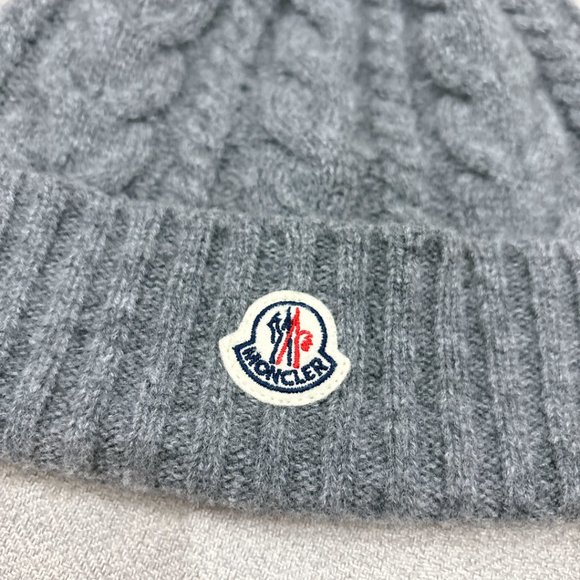 95% NEW MONCLER BEANIE HAT, WITH REAL FUR, WOOL MATERIAL - Picture 10 of 11